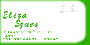 eliza szucs business card